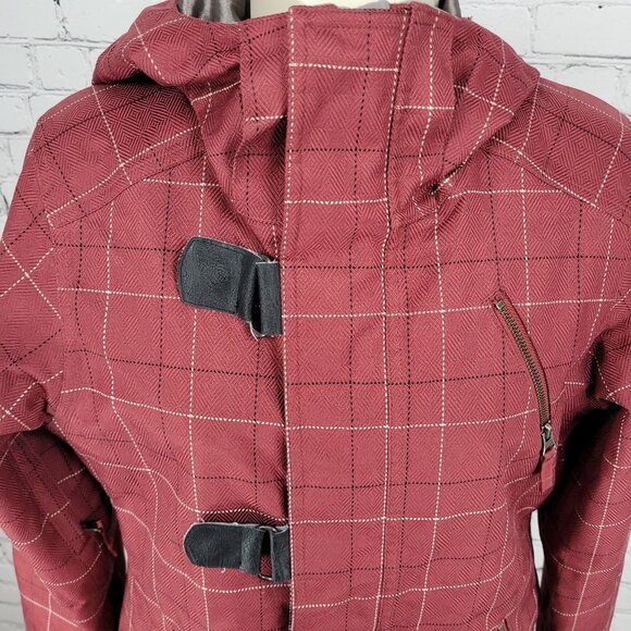 Burton Red Check Dryride Faux Fur Lined Insulated Dream Jacket Size Small S - Picture 7 of 16